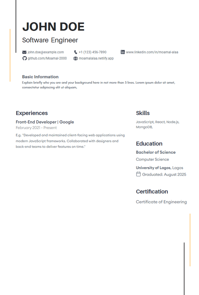 Resume template